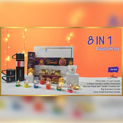 Custom Branded Corporate Diwali Gift Hamper with Flask, Cookies And Candle Collection Manufacturers, Suppliers, Exporters in Assam