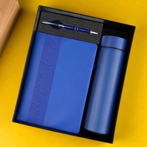 Elegant Blue Executive Gift Combo with Diary Water Bottle and Pen for Employee Manufacturers, Suppliers, Exporters in Rewari