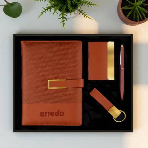 Elegant Tan Brown Corporate Gift Set for Premium Client Rewards Manufacturers, Suppliers, Exporters in Dwarka