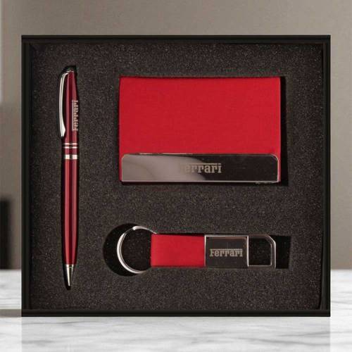 Luxury Red Black Corporate Gift Set with Card Holder and Keychain Manufacturers, Suppliers, Exporters in Bareilly