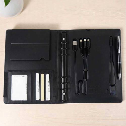 Luxury Stealth Black Business Organizer with Integrated Phone Stand Manufacturers, Suppliers, Exporters in Agra