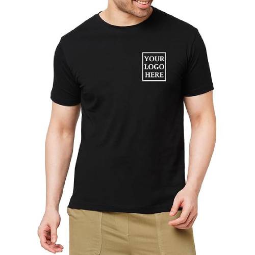 Premium Black Cotton T-Shirt For Corporate Merchandise Manufacturers, Suppliers, Exporters in Bhavnagar