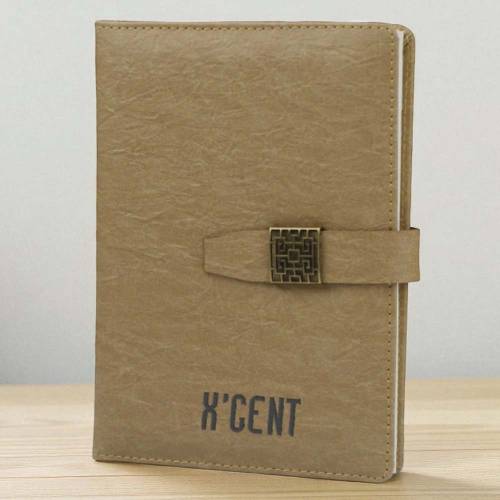 Premium Khaki Beige Business Notebook with Metal Buckle Closure Manufacturers, Suppliers, Exporters in Mysore