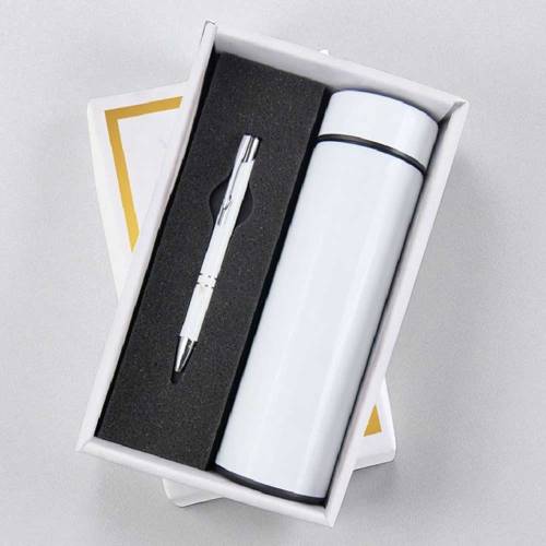 Premium White Temperature Bottle with Metal Pen Manufacturers, Suppliers, Exporters in Mysore
