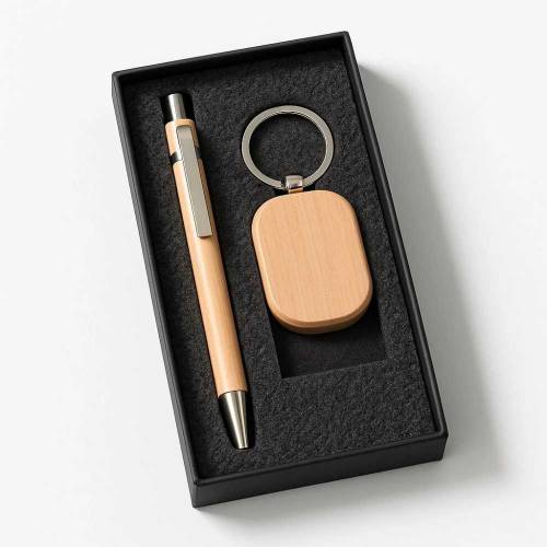 Premium Wooden Pen Corporate Gift Set With Keychain Packaging Manufacturers, Suppliers, Exporters in Delhi
