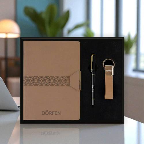 Stylish Executive Notebook Gift Set with Glossy Gold Accent Pen Manufacturers, Suppliers, Exporters in Mayapuri