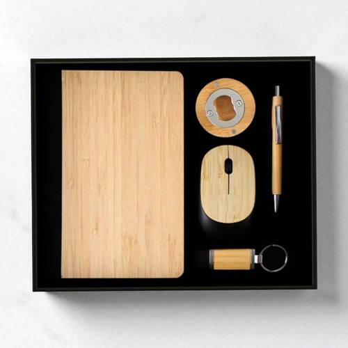Sustainable Executive Gift Set in Natural Bamboo Wood Finish Manufacturers, Suppliers, Exporters in Goa